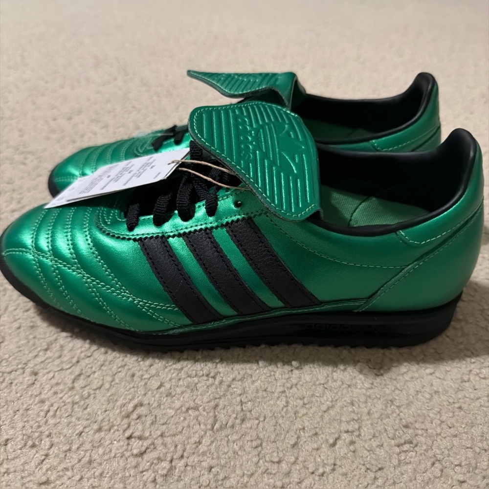 adidas Metallic Green and Black Women's Athletic Shoes